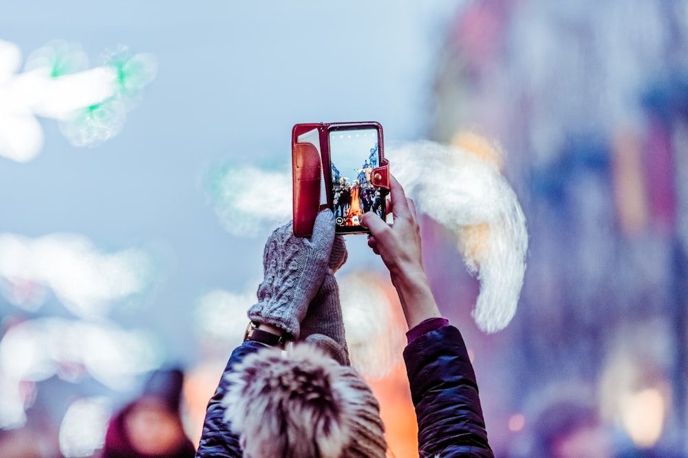 person holding Android smartphone