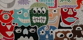 assorted character wall painting