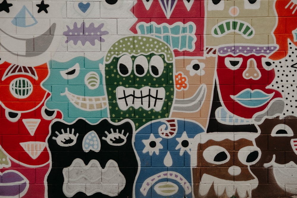 assorted character wall painting