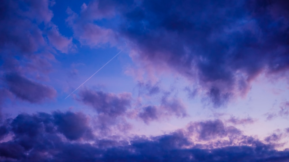 푸른 하늘의 로우 앵글 사진