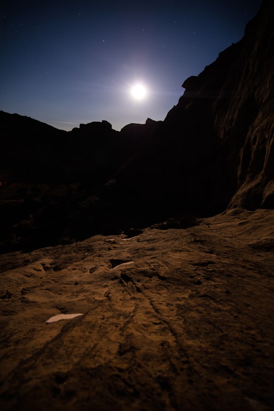 silhouette of mountain during sunset in San Rafael Swell United States