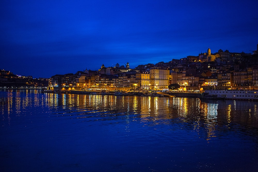 city skyline at night