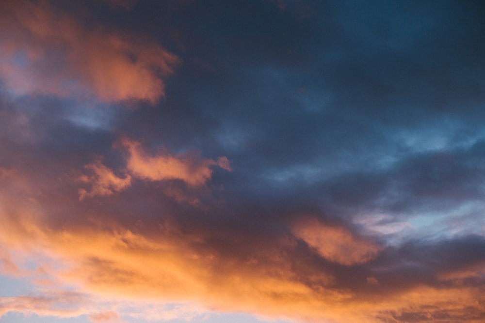 blue and orange clouds