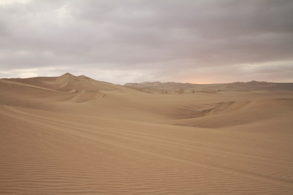 Wüste unter bewölktem Himmel