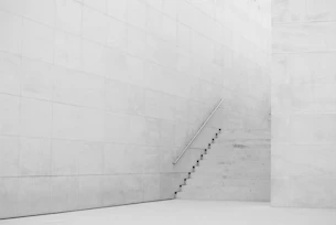 photography of white concrete stairs