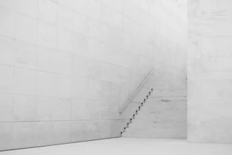 photography of white concrete stairs