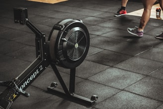 black and gray exercise equipment