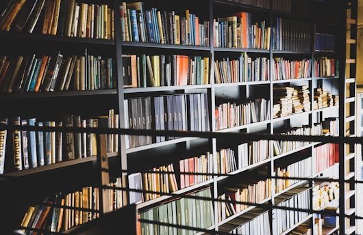 assorted books display on shelf