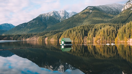 floating house on body of water in Capilano River Regional Park Canada
