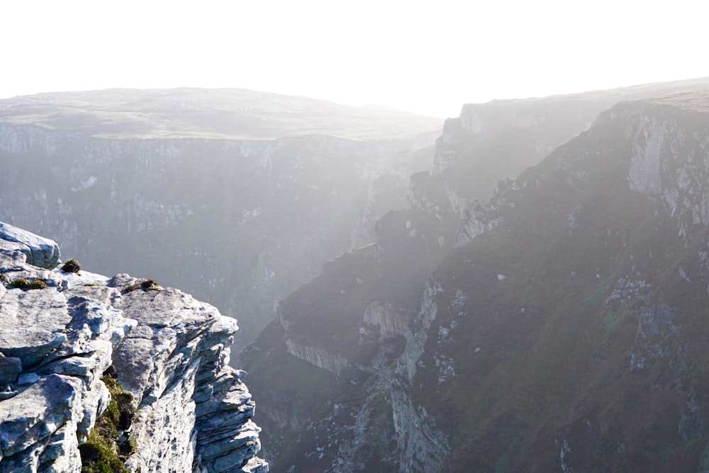 aerial shot of cliff