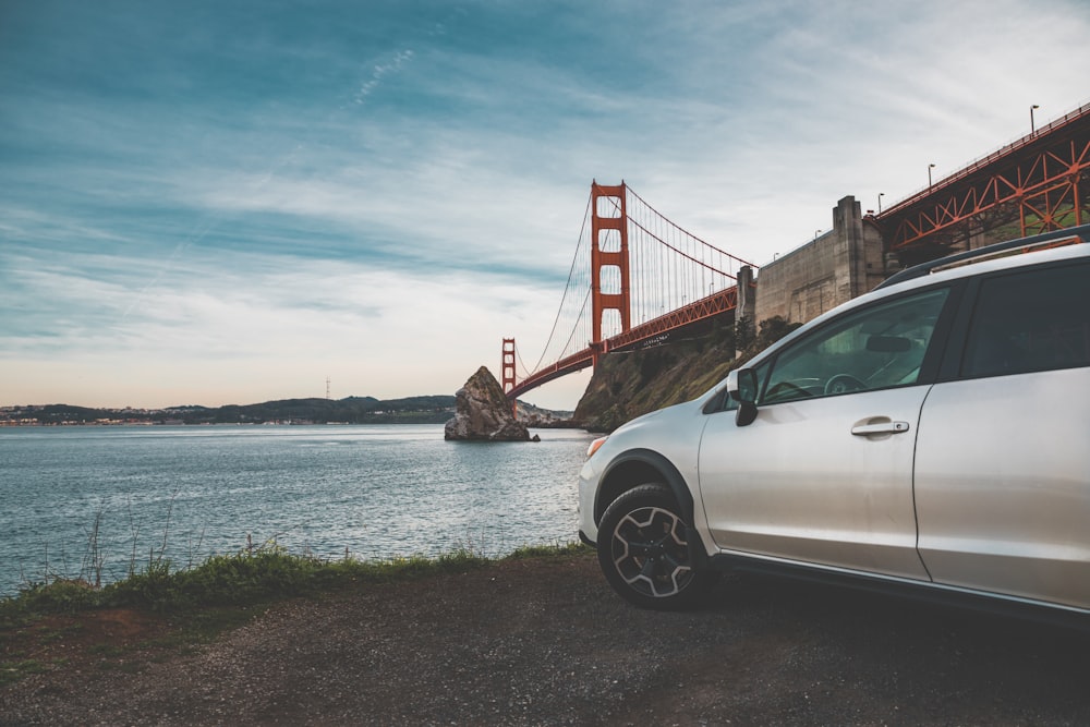 wide angle photo of Golden Gate Bridge
