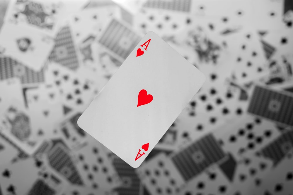 focus photography of Ace of Hearts