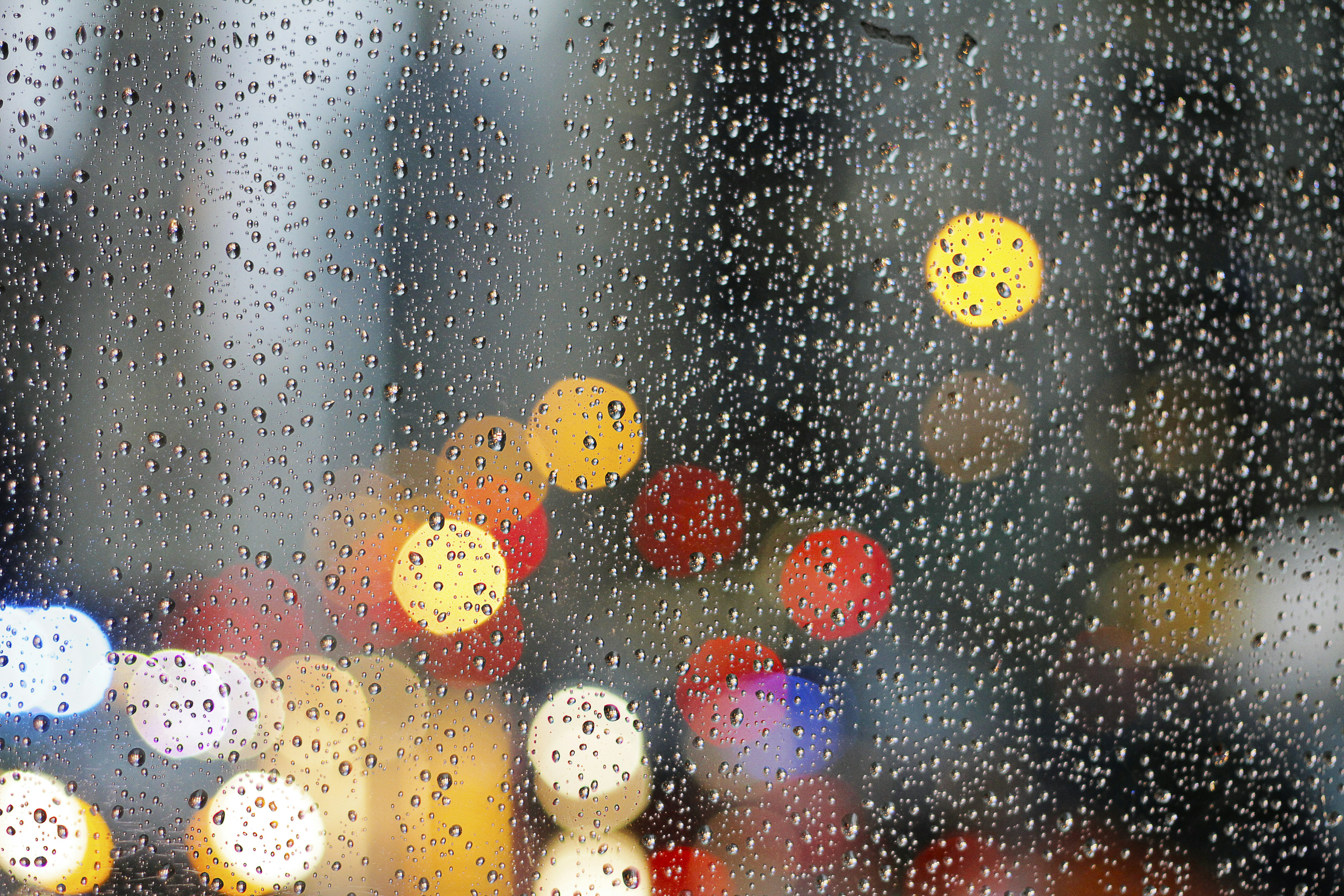 droplets on glass panel