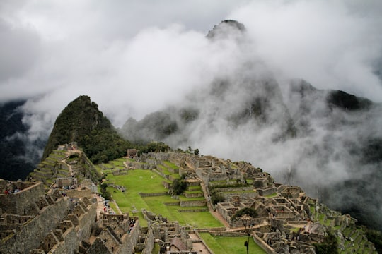 aerial photo of mountain in Machu Picchu Peru