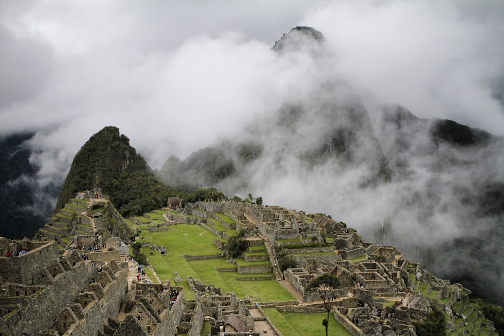 aerial photo of mountain