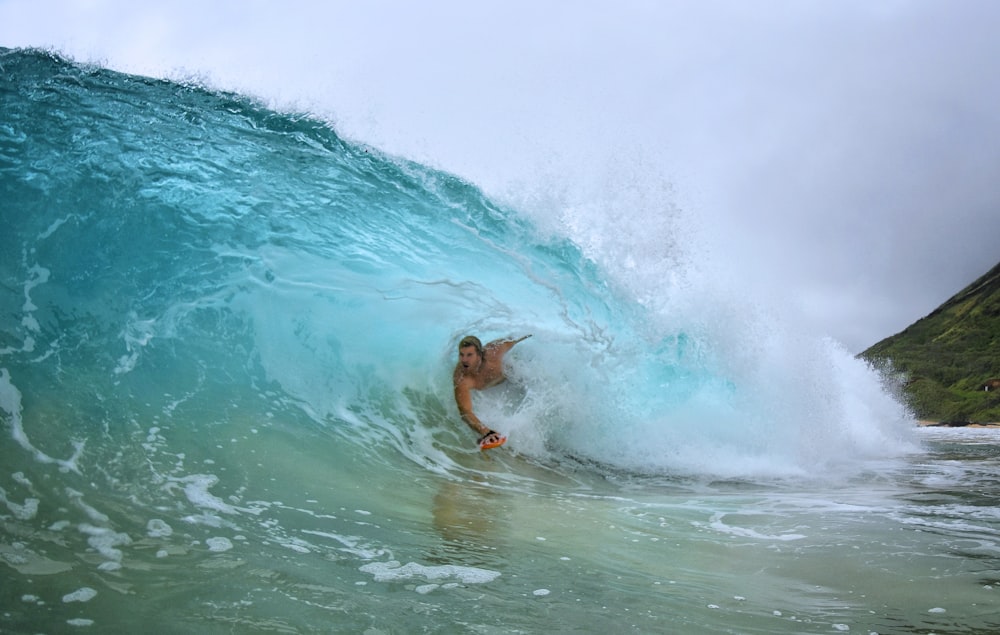 man surfing