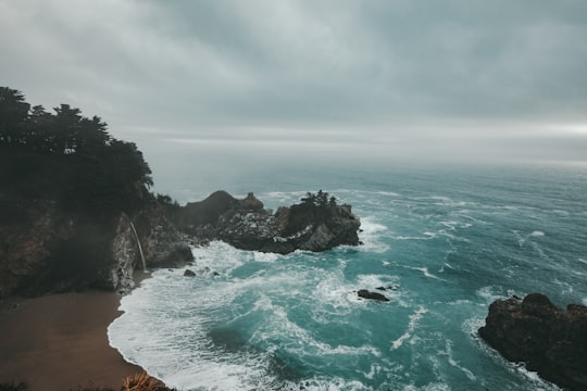 photo of ocean under cloudy sky in Julia Pfeiffer Burns State Park United States