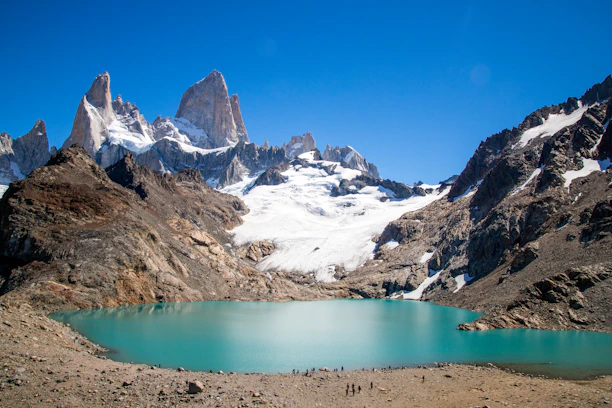 rocky mountain with snow