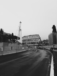 grayscale photography of buildings