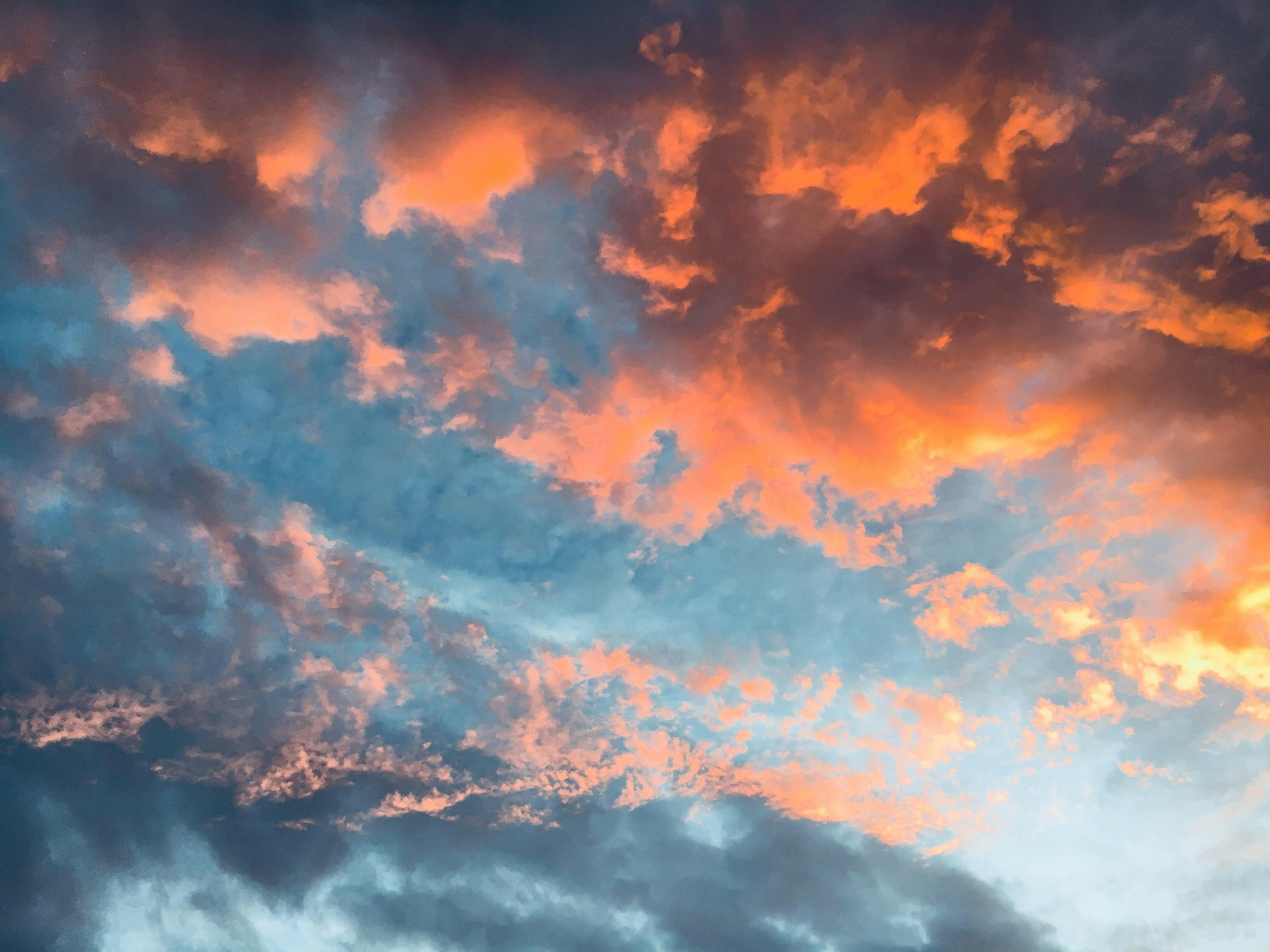 orange and blue cloudy sky