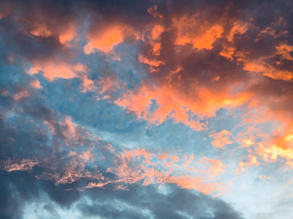 orange and blue cloudy sky