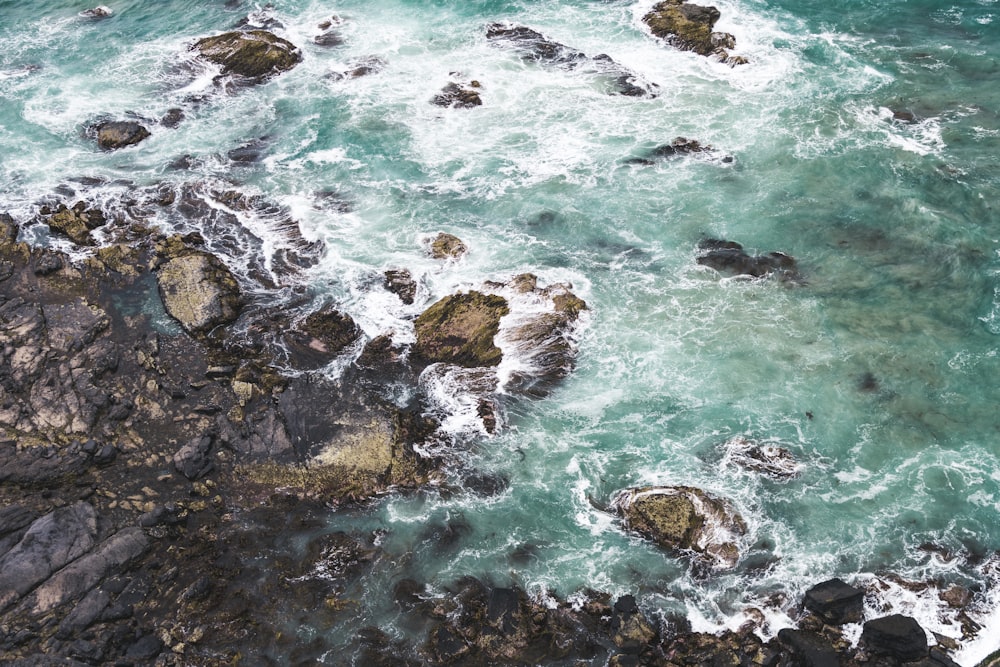 bird's eye view of sea waves