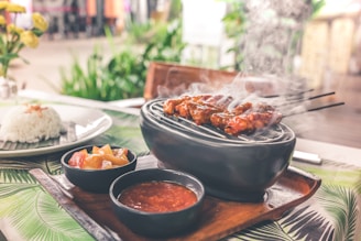 black barbecue grill