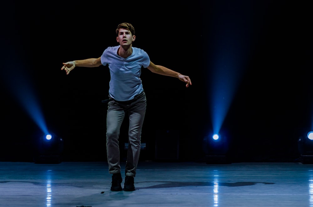 man standing on stage