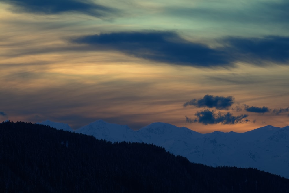 silhouette photography of mountain