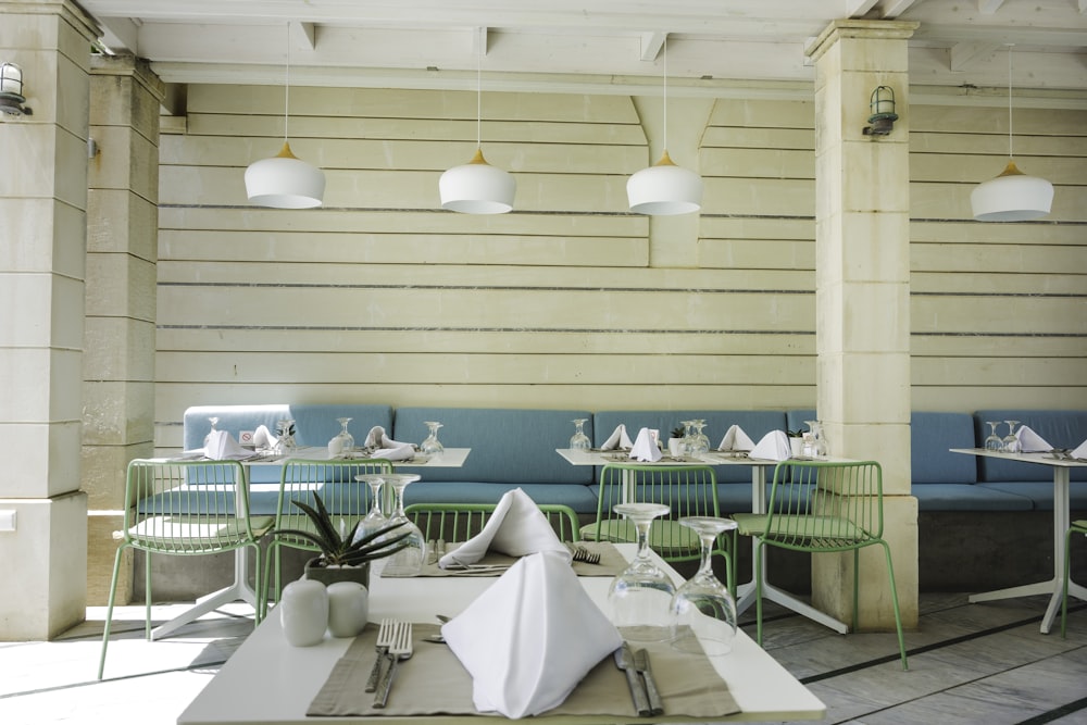 white and brown table setting