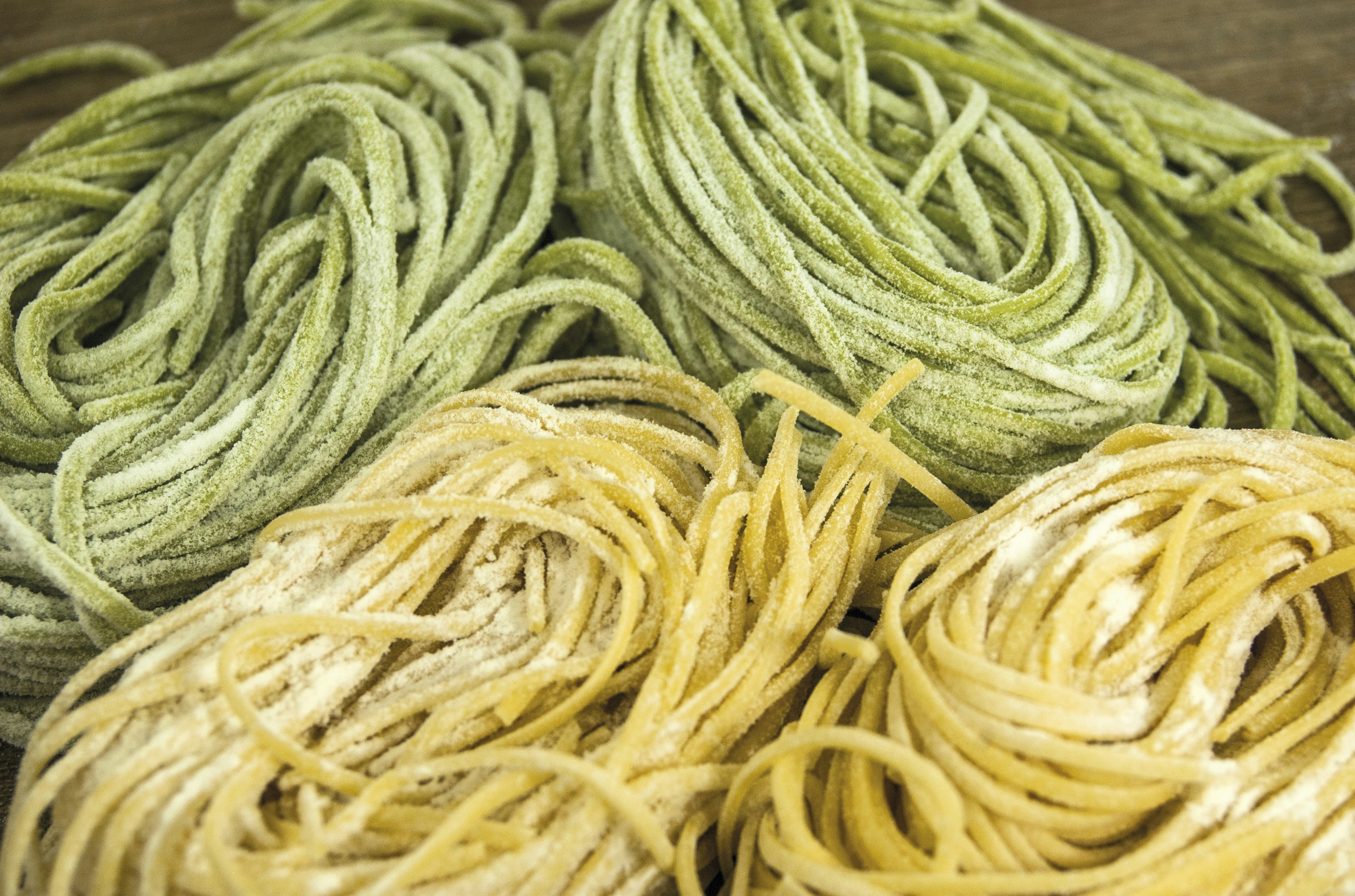 several pasta strips