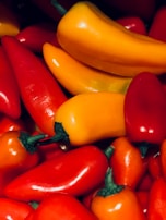 A colorful assortment of peppers ready for sale.