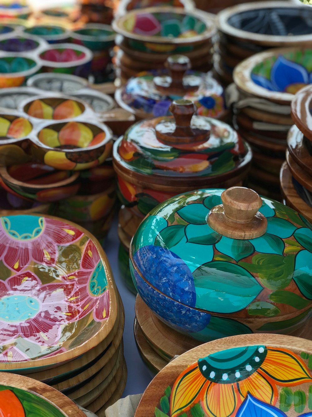 Lote de tigela de cerâmica variada