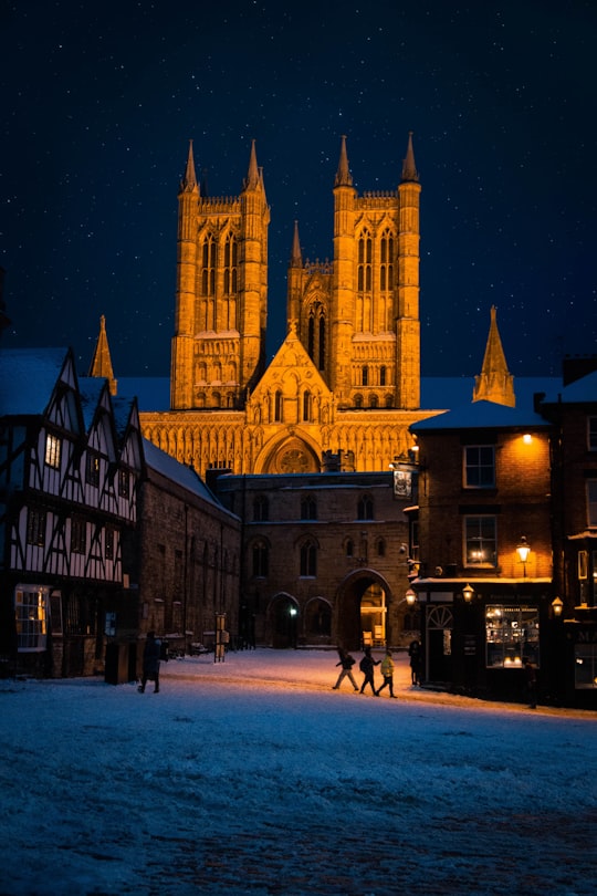 castle during night time in Lincoln Cathedral United Kingdom