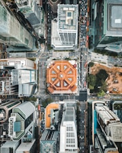 bird's eye view photography of high-rise buildings