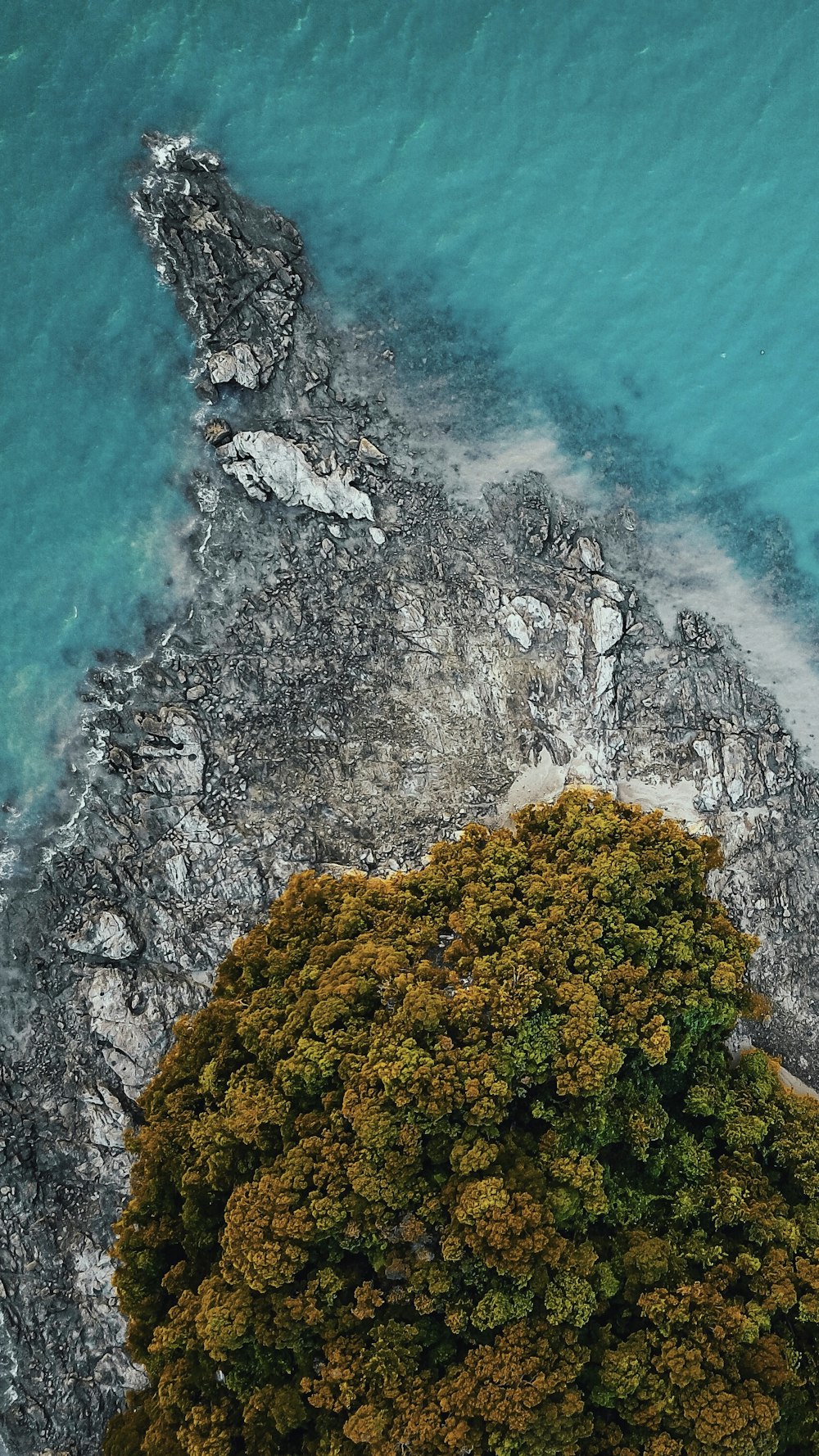 aerial view of island