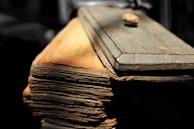 A close-up of a historic artifact with rich textures.