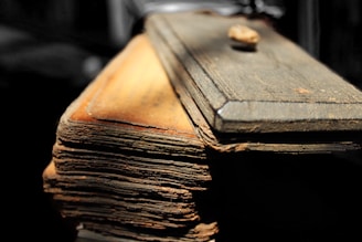 A close-up of a historic artifact with rich textures.