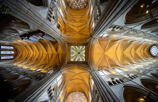 aerial photography of yellow hallway in Truro Cathedral United Kingdom