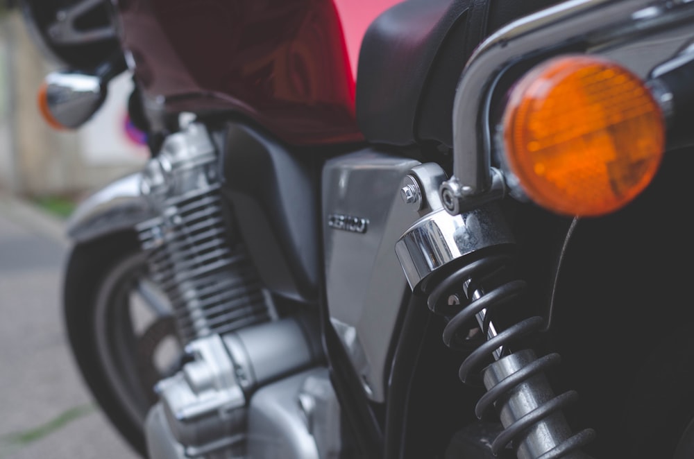 gray and red motorcycle