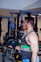man lifting 40 LBS. dumbbell inside gym
