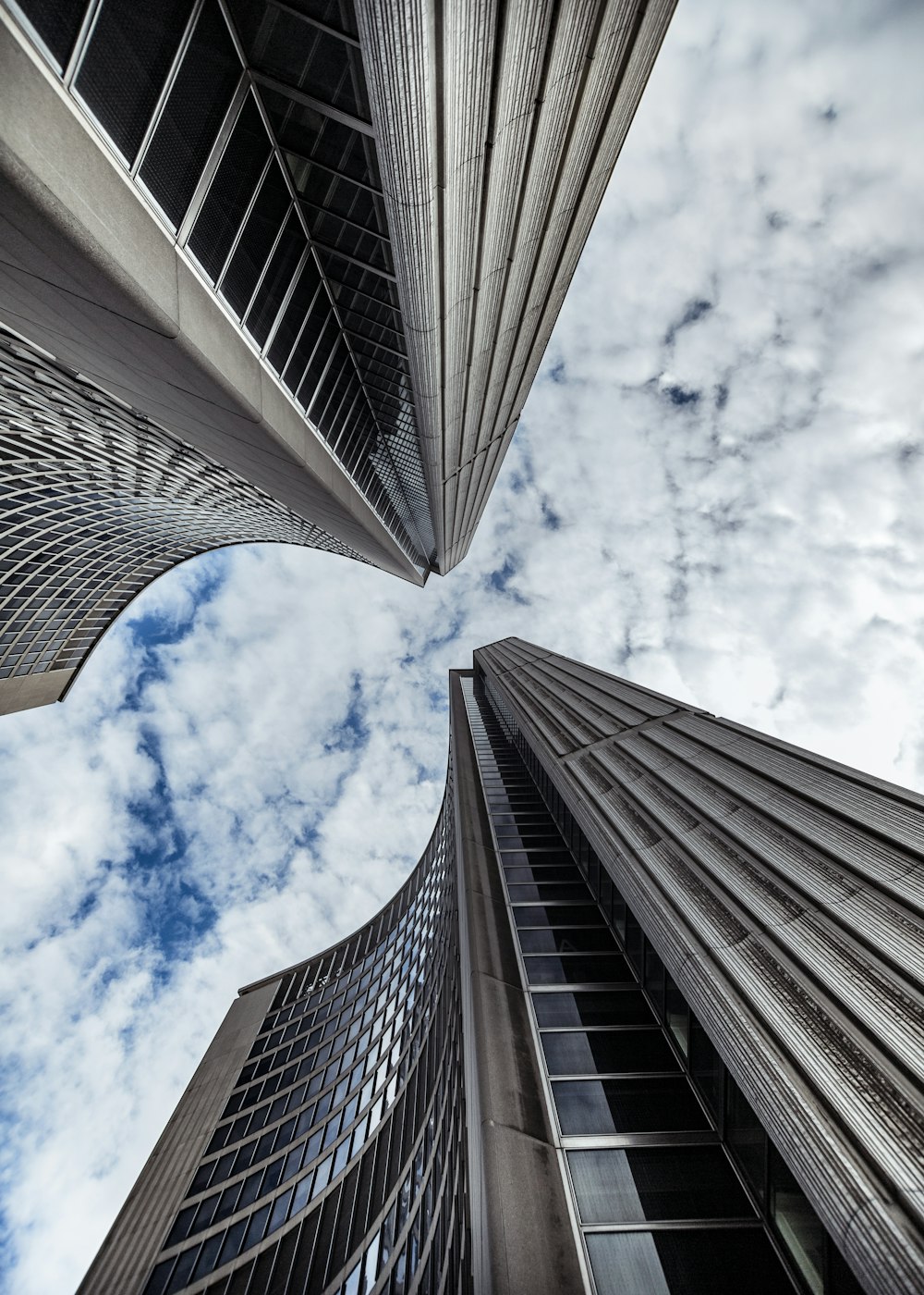 worm's eye view of buildings