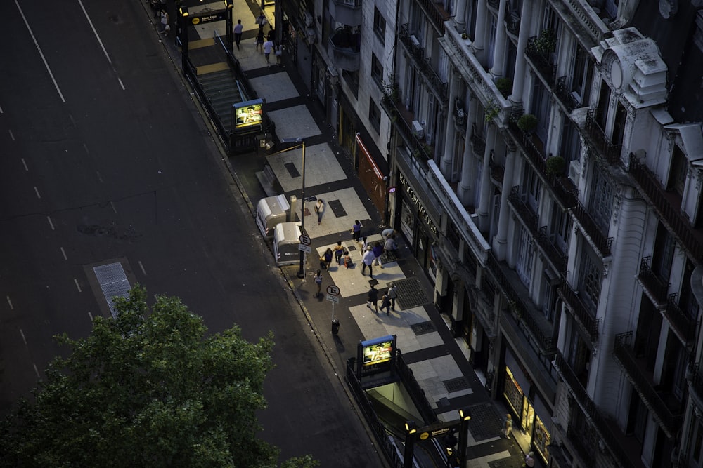 bird's eye-view photography of hotel building facade