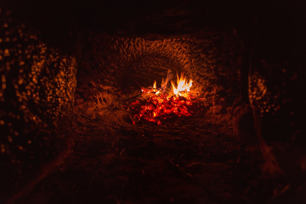 fire pit in cave