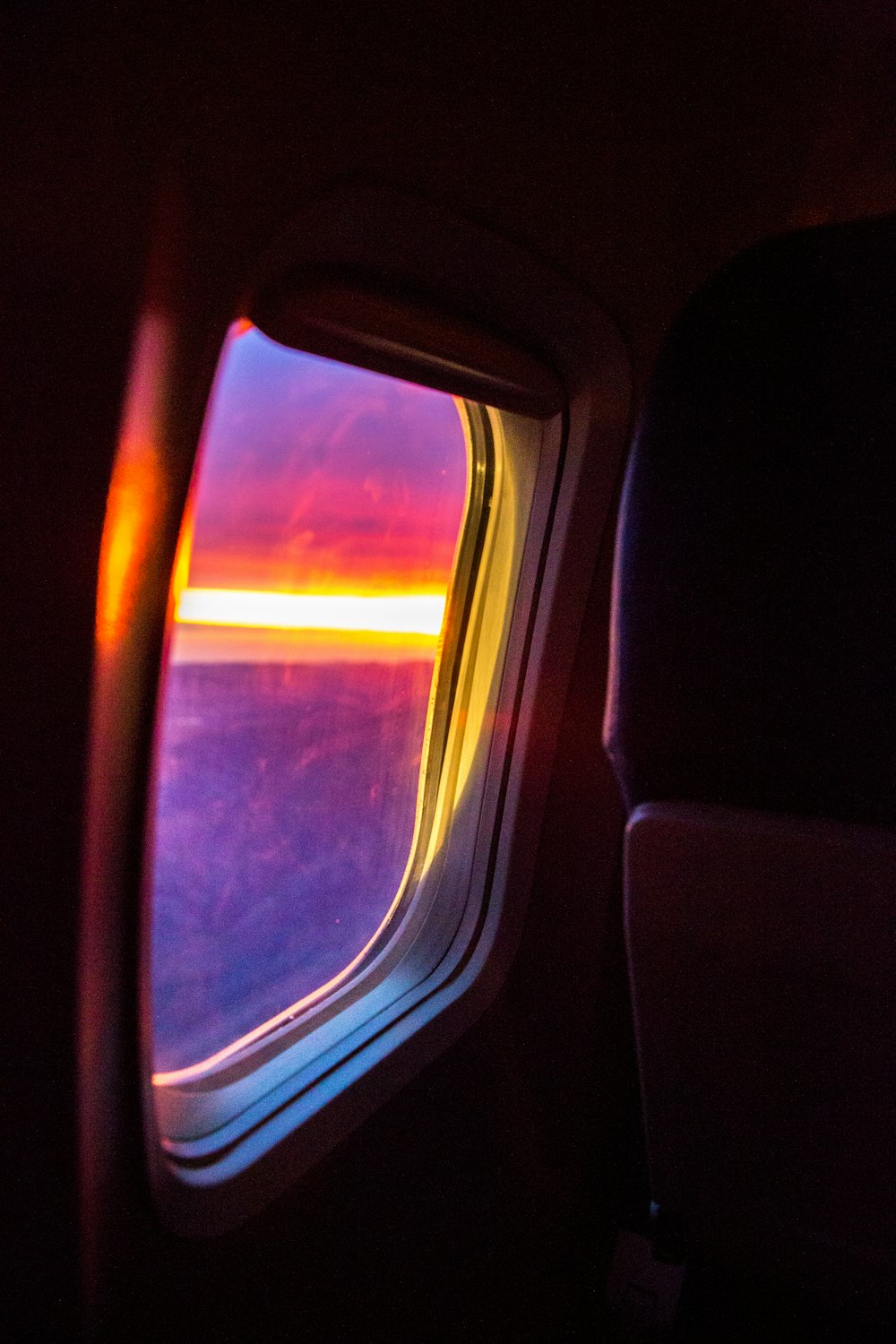 airplane view during golden hour