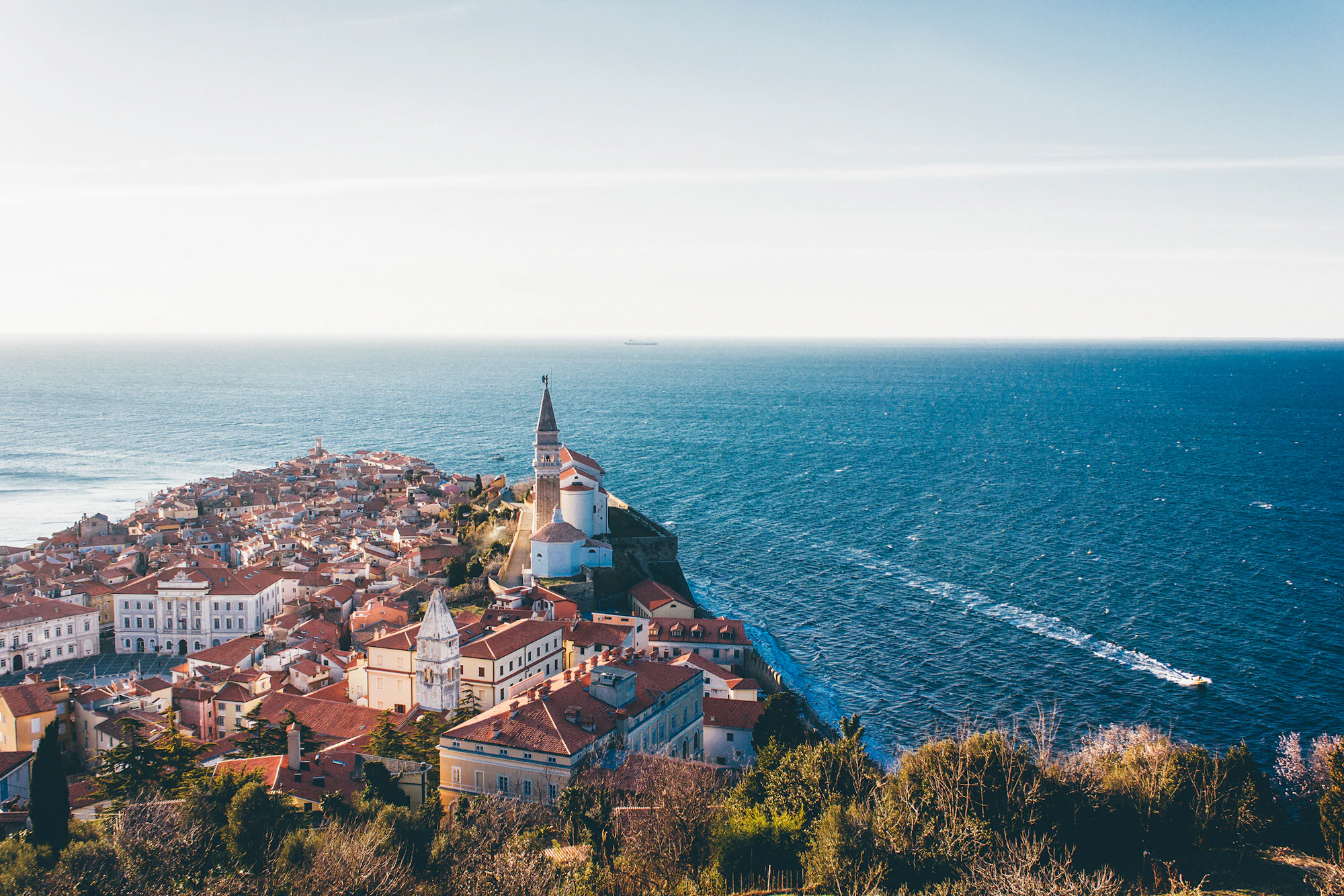 Piran peninsula on the Adriatic — municipal tourist-tax territory