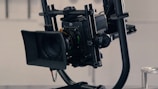 A gimbal rig in action during a vibrant web-series production