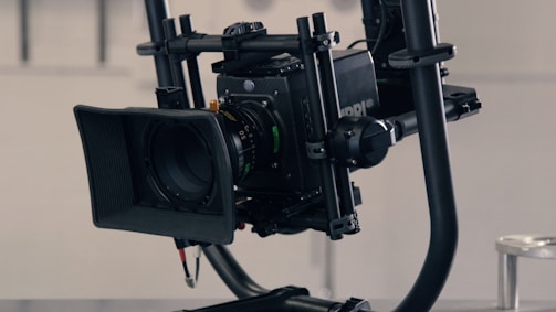 A gimbal rig in action during a vibrant web-series production