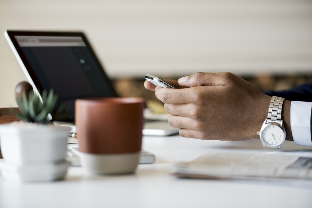 person using smartphone