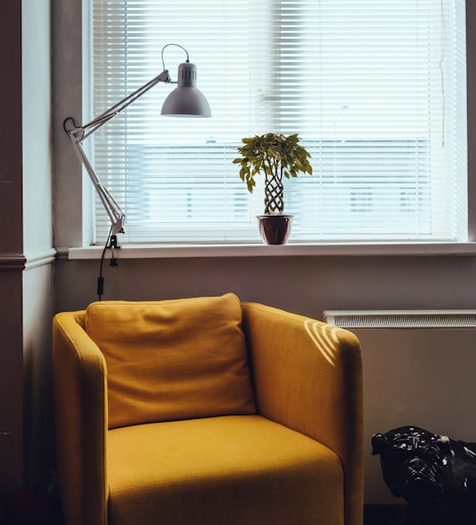 standing lamp near window